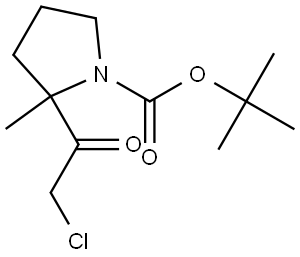 1-Pyrrolidinecarboxylic acid, 2-(2-chloroacetyl)-2-methyl-, 1,1-dimethylethyl ester Struktur