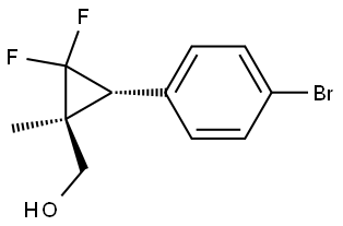 Cyclopropanemethanol, 3-(4-bromophenyl)-2,2-difluoro-1-methyl-, (1R,3S)-rel- Struktur