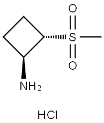 Cyclobutanamine, 2-(methylsulfonyl)-, hydrochloride (1:1), (1R,2R)-rel- Struktur