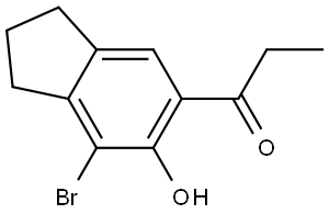 1-Propanone, 1-(7-bromo-2,3-dihydro-6-hydroxy-1H-inden-5-yl)- Struktur