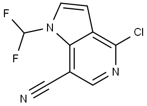 1H-Pyrrolo[3,2-c]pyridine-7-carbonitrile, 4-chloro-1-(difluoromethyl)- Struktur