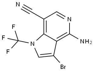 1H-Pyrrolo[3,2-c]pyridine-7-carbonitrile, 4-amino-3-bromo-1-(trifluoromethyl)- Struktur