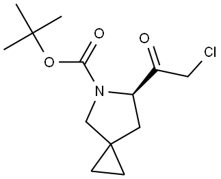 5-Azaspiro[2.4]heptane-5-carboxylic acid, 6-(2-chloroacetyl)-, 1,1-dimethylethyl ester, (6R)- Struktur