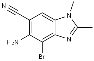 1H-Benzimidazole-6-carbonitrile, 5-amino-4-bromo-1,2-dimethyl- Struktur