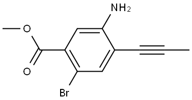 Benzoic acid, 5-amino-2-bromo-4-(1-propyn-1-yl)-, methyl ester Struktur