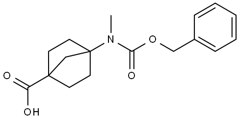 Bicyclo[2.2.1]heptane-1-carboxylic acid, 4-[methyl[(phenylmethoxy)carbonyl]amino]- Struktur