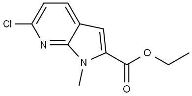 1H-Pyrrolo[2,3-b]pyridine-2-carboxylic acid, 6-chloro-1-methyl-, ethyl ester Struktur