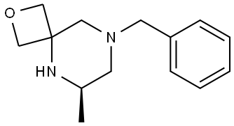 2-Oxa-5,8-diazaspiro[3.5]nonane, 6-methyl-8-(phenylmethyl)-, (6R)- Struktur