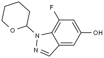 1H-Indazol-5-ol, 7-fluoro-1-(tetrahydro-2H-pyran-2-yl)- Struktur