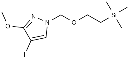 1H-Pyrazole, 4-iodo-3-methoxy-1-[[2-(trimethylsilyl)ethoxy]methyl]- Struktur