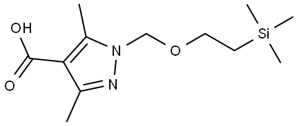 1H-Pyrazole-4-carboxylic acid, 3,5-dimethyl-1-[[2-(trimethylsilyl)ethoxy]methyl]- Struktur