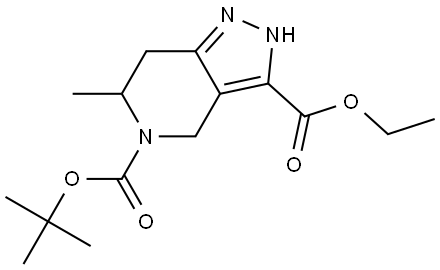 5H-Pyrazolo[4,3-c]pyridine-3,5-dicarboxylic acid, 2,4,6,7-tetrahydro-6-methyl-, 5-(1,1-dimethylethyl) 3-ethyl ester Struktur