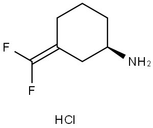 Cyclohexanamine, 3-(difluoromethylene)-, hydrochloride (1:1), (1R)- Struktur