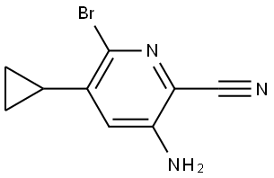 2-Pyridinecarbonitrile, 3-amino-6-bromo-5-cyclopropyl- Struktur