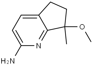 5H-Cyclopenta[b]pyridin-2-amine, 6,7-dihydro-7-methoxy-7-methyl- Struktur