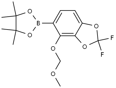 2-(2,2-Difluoro-4-(methoxymethoxy)benzo[d][1,3]dioxol-5-yl)-4,4,5,5-tetramethyl-1,3,2-dioxaborolane Struktur