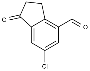 1H-Indene-4-carboxaldehyde, 6-chloro-2,3-dihydro-1-oxo- Struktur