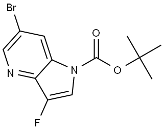 1H-Pyrrolo[3,2-b]pyridine-1-carboxylic acid, 6-bromo-3-fluoro-, 1,1-dimethylethyl ester Struktur