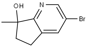 5H-Cyclopenta[b]pyridin-7-ol, 3-bromo-6,7-dihydro-7-methyl- Struktur