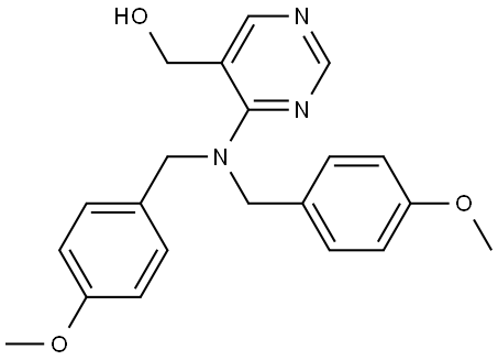 5-Pyrimidinemethanol, 4-[bis[(4-methoxyphenyl)methyl]amino]- Struktur