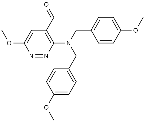 4-Pyridazinecarboxaldehyde, 3-[bis[(4-methoxyphenyl)methyl]amino]-6-methoxy- Struktur