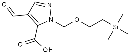 1H-Pyrazole-5-carboxylic acid, 4-formyl-1-[[2-(trimethylsilyl)ethoxy]methyl]- Struktur