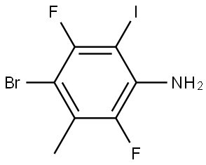 Benzenamine, 4-bromo-2,5-difluoro-6-iodo-3-methyl- Struktur