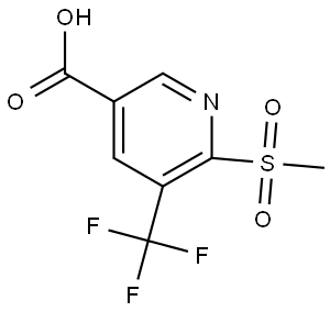 3-Pyridinecarboxylic acid, 6-(methylsulfonyl)-5-(trifluoromethyl)- Struktur