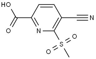 2-Pyridinecarboxylic acid, 5-cyano-6-(methylsulfonyl)- Struktur