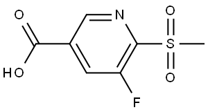 3-Pyridinecarboxylic acid, 5-fluoro-6-(methylsulfonyl)- Struktur