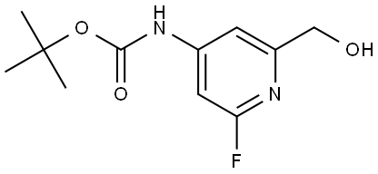 tert-Butyl (2-fluoro-6-(hydroxymethyl)pyridin-4-yl)carbamate Struktur