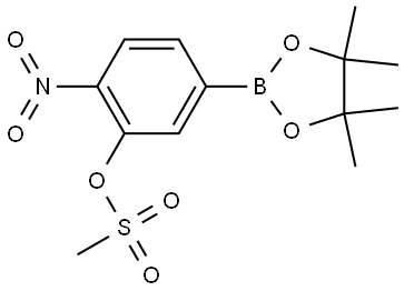 Phenol, 2-nitro-5-(4,4,5,5-tetramethyl-1,3,2-dioxaborolan-2-yl)-, 1-methanesulfonate Struktur