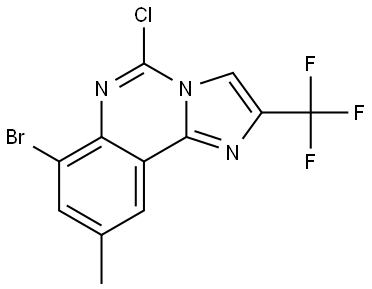 Imidazo[1,2-c]quinazoline, 7-bromo-5-chloro-9-methyl-2-(trifluoromethyl)- Struktur