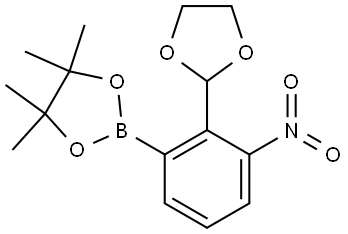 1,3,2-Dioxaborolane, 2-[2-(1,3-dioxolan-2-yl)-3-nitrophenyl]-4,4,5,5-tetramethyl- Struktur