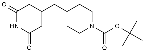 1-Piperidinecarboxylic acid, 4-[(2,6-dioxo-4-piperidinyl)methyl]-, 1,1-dimethylethyl ester Struktur