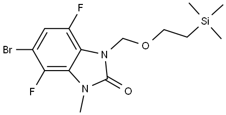 2H-Benzimidazol-2-one, 5-bromo-4,7-difluoro-1,3-dihydro-3-methyl-1-[[2-(trimethylsilyl)ethoxy]methyl]- Struktur