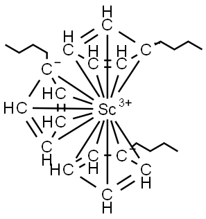 TRIS(BUTYLCYCLOPENTADIENYL)SCANDIUM(III& Struktur