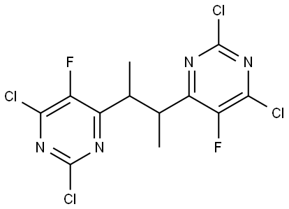 Pyrimidine, 4,4'-(1,2-dimethyl-1,2-ethanediyl)bis[2,6-dichloro-5-fluoro- (9CI) Struktur