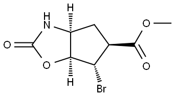 2H-Cyclopentoxazole-5-carboxylic acid, 6-bromohexahydro-2-oxo-, methyl ester, (3aS,5S,6S,6aS)-