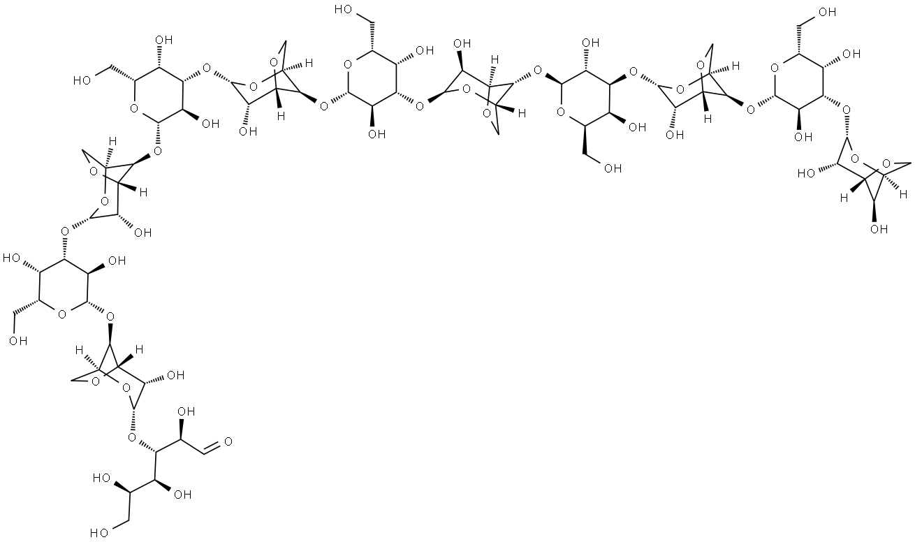 D-Galactose, [O-3,6-anhydro-α-L-galactopyranosyl-(1→3)-O-β-D-galactopyranosyl-(1→4)]5-O-3,6-anhydro-α-L-galactopyranosyl-(1→3)- Struktur