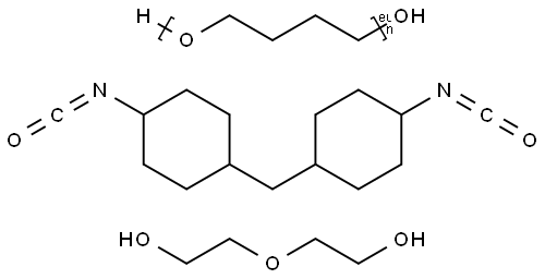 Ethanol, 2,2'-oxybis-, polymer with .alpha.-hydro-.omega.-hydroxypoly(oxy-1,4-butanediyl) and 1,1'-methylenebis[4-isocyanatocyclohexane] Struktur