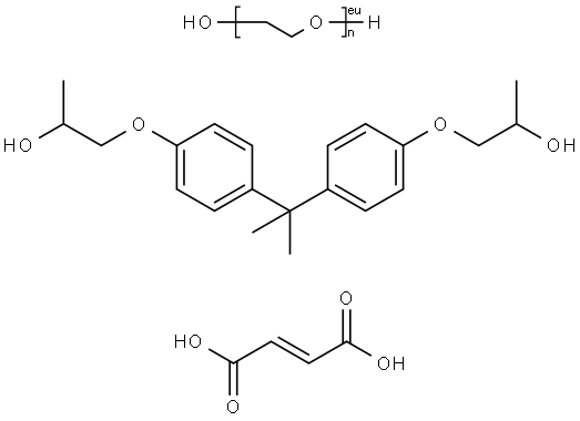 2-Butenedioic acid (E)-, polymer with .alpha.-hydro-.omega.-hydroxypoly(oxy-1,2-ethanediyl) and 1,1'-[(1-methylethylidene)bis(4,1-phenyleneoxy)]bis[2-propanol] Struktur