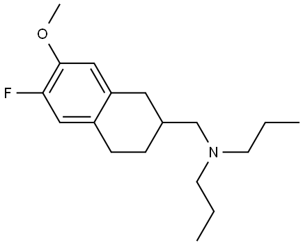 N-((6-fluoro-7-methoxy-1,2,3,4-tetrahydronaphthalen-2-yl)methyl)-N-propylpropan-1-amine Struktur