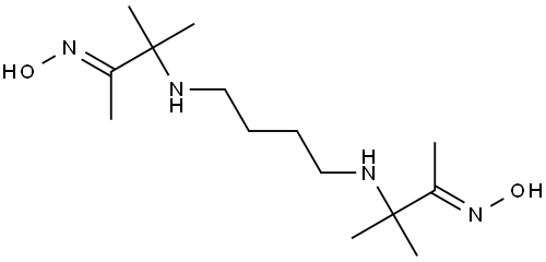 2-Butanone, 3,3′-(1,4-butanediyldiimino)bis[3-methyl-, dioxime, (2E,2′E)- Struktur