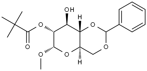 methyl 4,6-O-benzylidene-2-O-pivaloyl-α-D-gluco-pyranoside Struktur