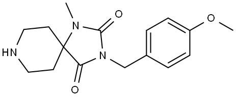 3-[(4-methoxyphenyl)methyl]-1-methyl-1,3,8-triazaspiro[4.5]decane-2,4-dione Struktur