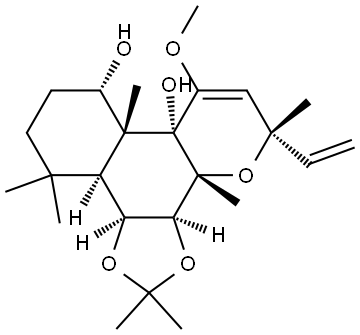 5H-1,3-Dioxolo[3,4]naphtho[2,1-b]pyran-7a,8(3bH)-diol, 5-ethenyl-3a,7b,8,9,10,11,11a,11b-octahydro-7-methoxy-2,2,3b,5,7b,11,11-heptamethyl-, (3aS,3bR,5S,7aR,7bR,8S,11aS,11bS)-