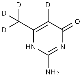 2-amino-6-(methyl-d3)pyrimidin-5-d-4-ol Struktur