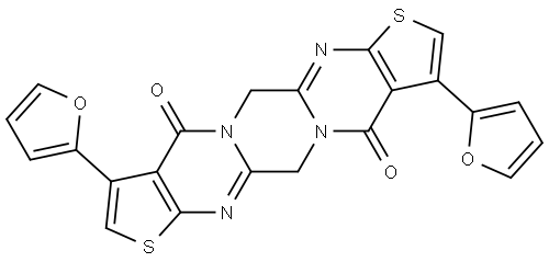 Dithieno[2,3-d:2',3'-d']pyrazino[1,2-a:4,5-a']dipyrimidine-4,11(6H,13H)-dione, 3,10-di-2-furanyl- Struktur