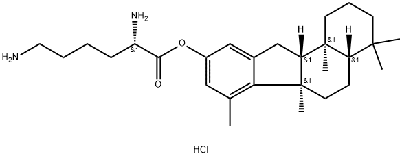 (2S)-(6aR,11aR,11bS)-4,4,6a,7,11b-pentaMethyl-2,3,4,4a,5,6,6a,11,11a,11b-decahydro-1H-benzo[a]fluoren-9-yl 2,6-diaMinohexanoate Struktur